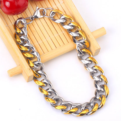 Fashion 10mm Stainless Steel Chain Bracelet For Women asonjewelry