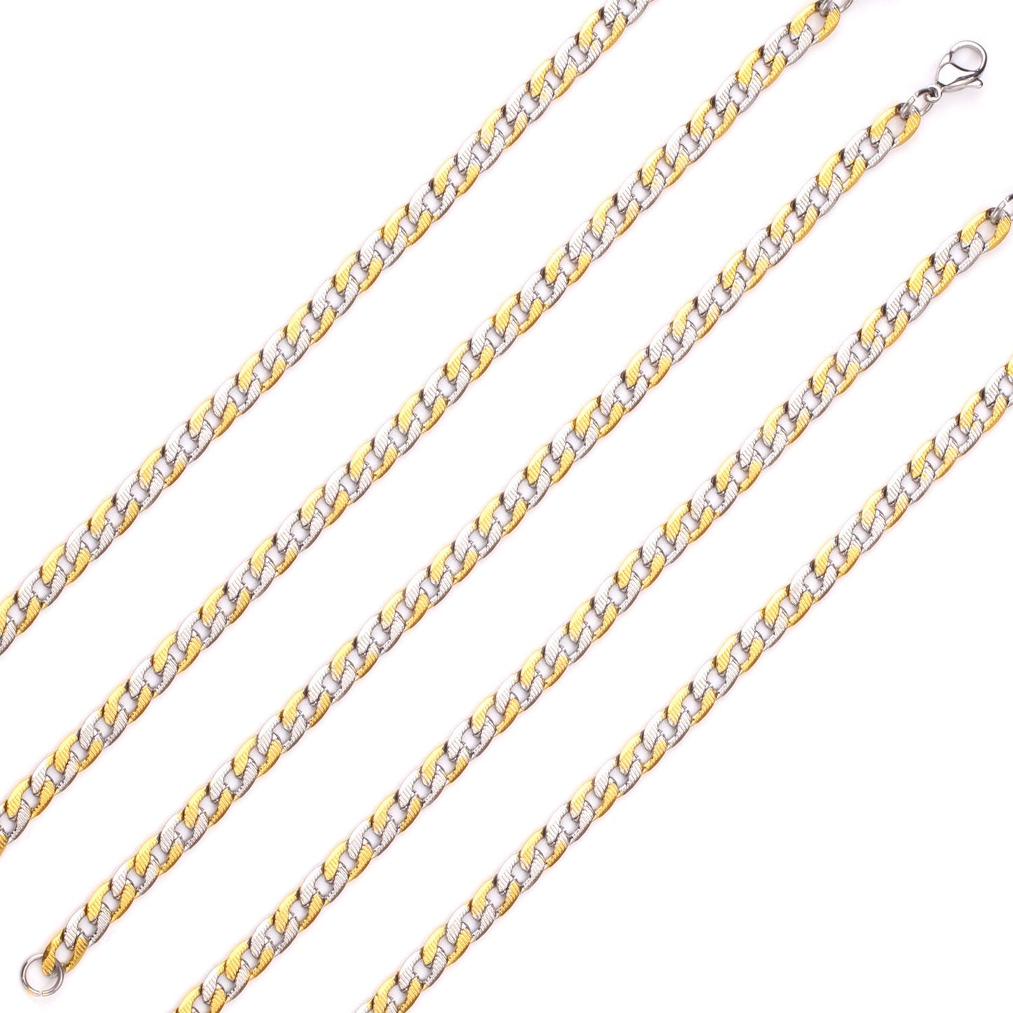 6mm Inner Horizontal Grain Stainless Steel Chain Bracelet For Women asonjewelry