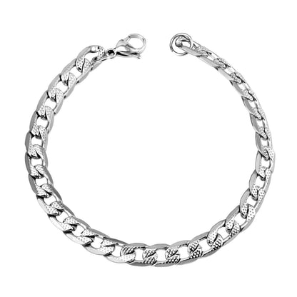 6/8/10mm Inner Star Pattern  Stainless Steel Chain Bracelet For Women asonjewelry