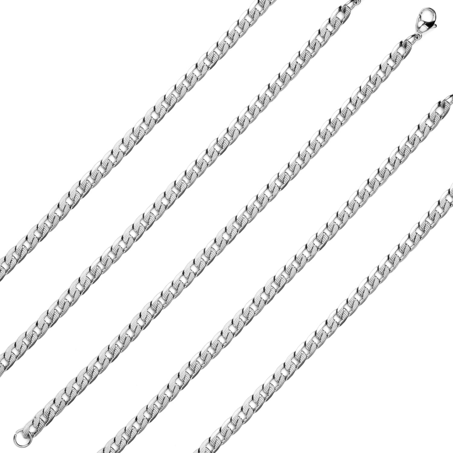 6mm Inner Horizontal Grain Stainless Steel Chain Bracelet For Women asonjewelry