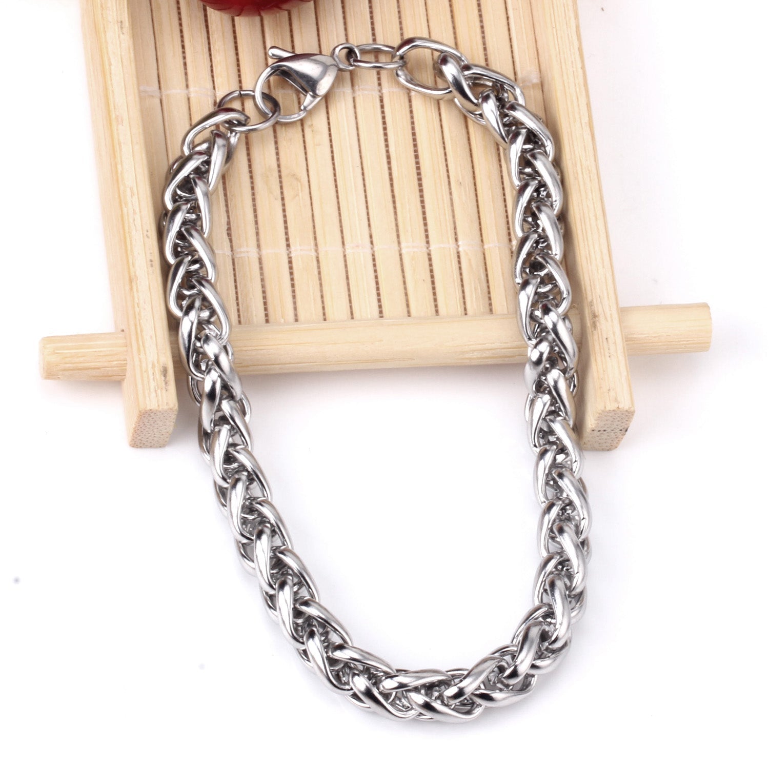 7mm Chain Bracelets Stainless Steel Gold Color for Men Women Party Gift Fashion Bangle Jewelry asonjewelry