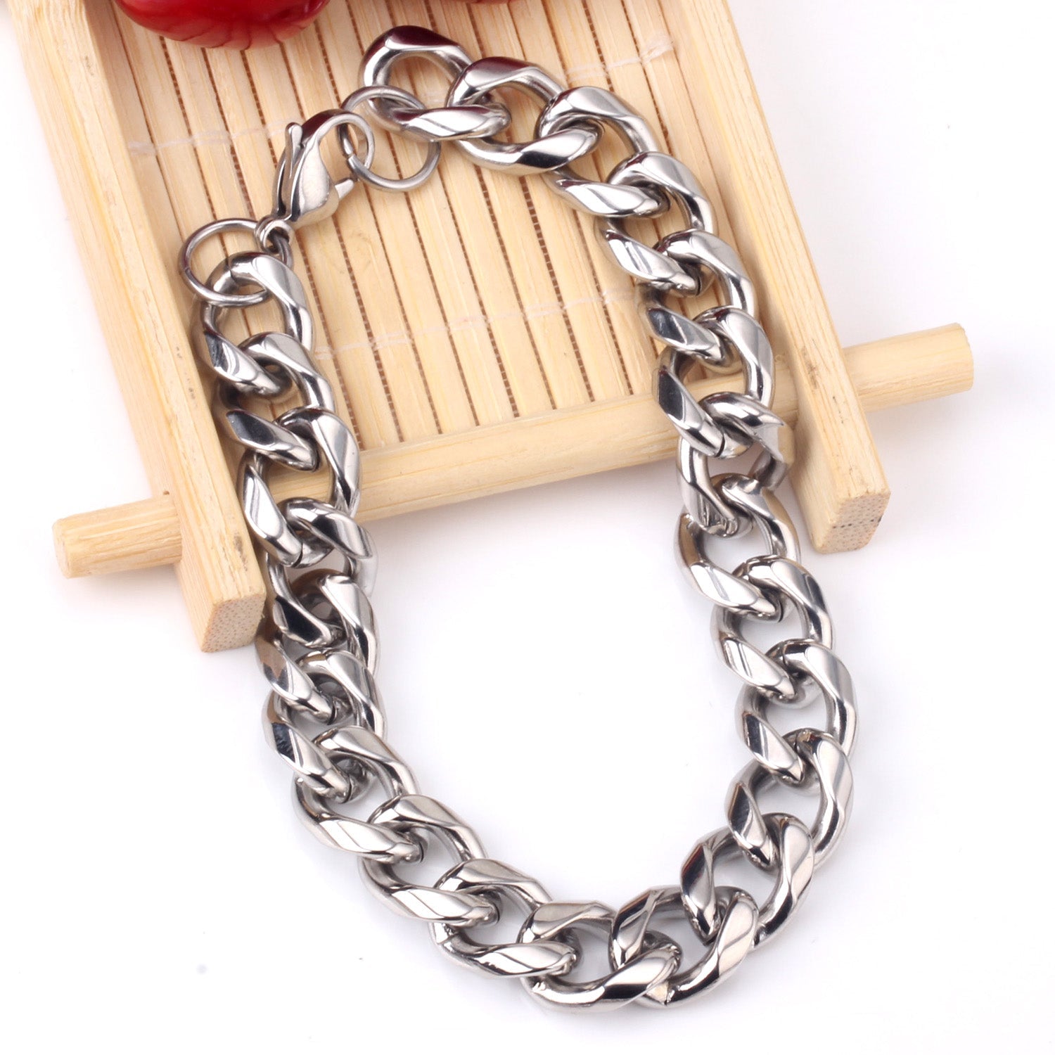 Fashion 10mm Stainless Steel Chain Bracelet For Women asonjewelry