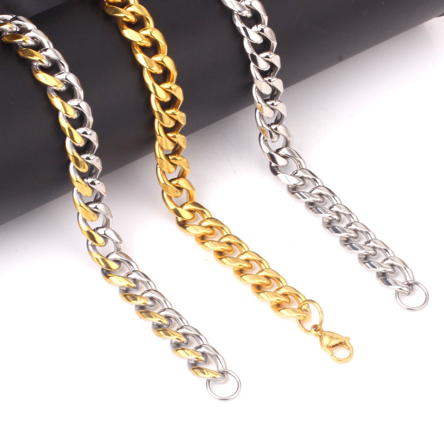 Fashion 10mm Stainless Steel Chain Bracelet For Women asonjewelry