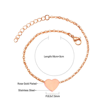Stainless Steel Heart Accessory Bracelet asonjewelry