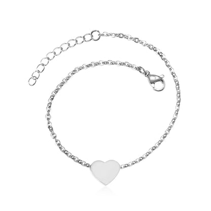 Stainless Steel Heart Accessory Bracelet asonjewelry