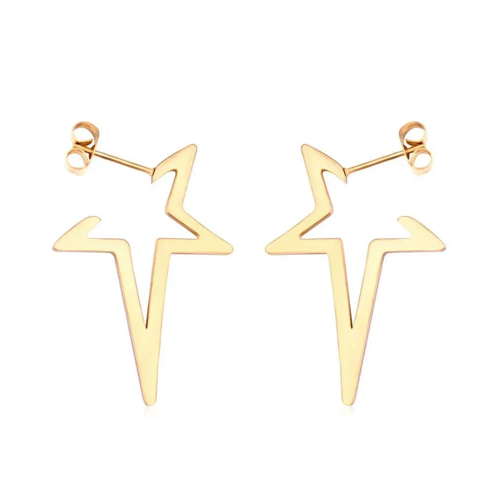 Star Earrings Drop Earring 2020 Gold Color Stainless Steel Korean Earings Set For Women Fashion Jewelry pendientes asonjewelry