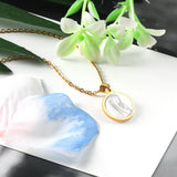 Girl Prayer Gold Necklaces Stainless Steel Shell Pendant Necklace For Women Jewelry Chain Necklace Collar Collier