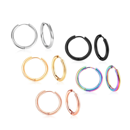 ASON 5pair/10pcs Circle Hoop Earrings Women Girl Colorful Round Earring Geometry Earrings Simple Anti-allergy Jewelry Daily Wear asonjewelry