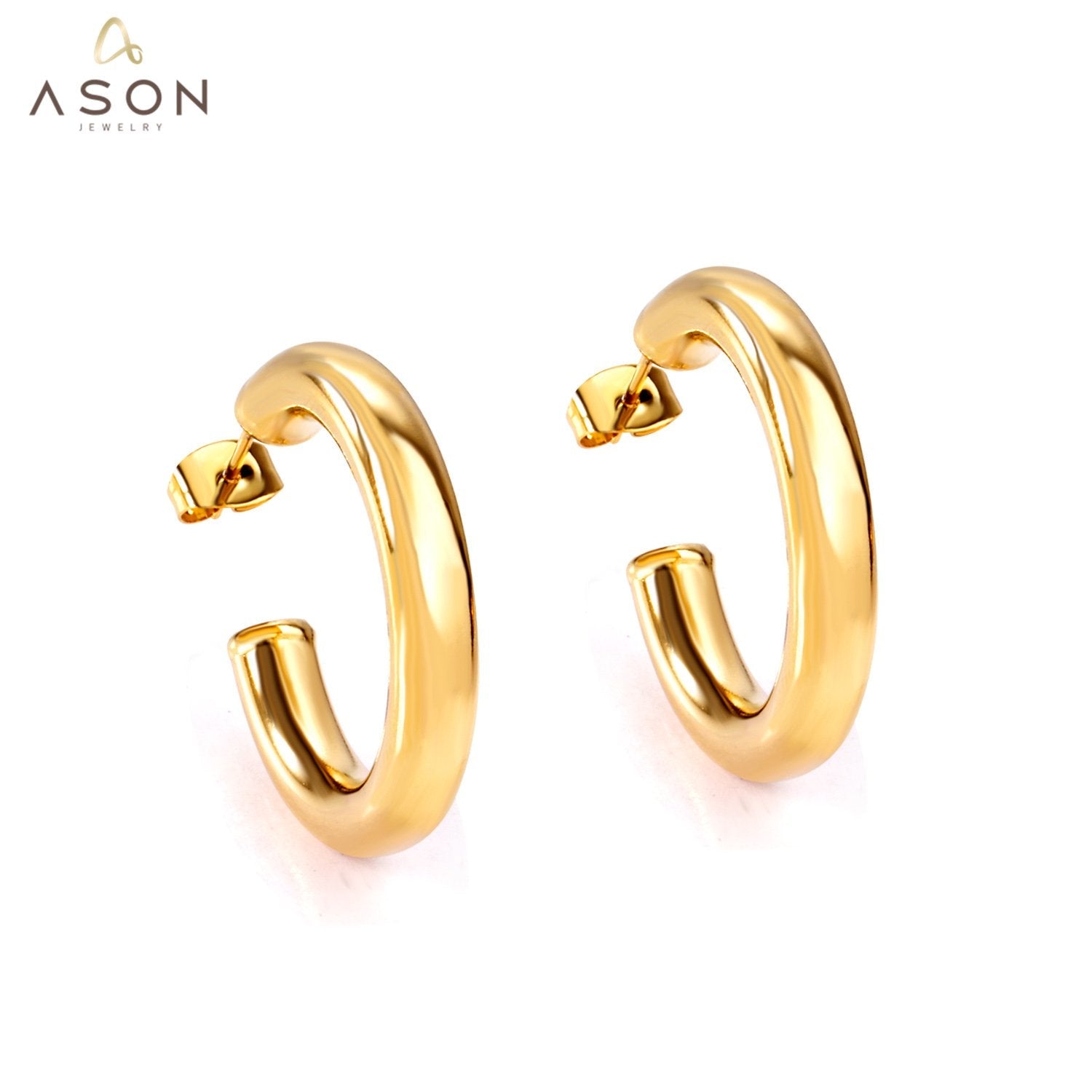 ASON Semicircle Stud Earrings Smooth Stainless Steel Ear Stud for Women Fashion Jewelry Trendy Jewelry Accessories asonjewelry
