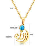 Black/Bule Round Shape Oil Drip Pendant Necklaces Stainless Steel Gold Color Chain Choker For Women Party Gift