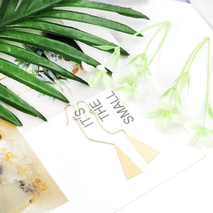 ASON Elegant Gold Color Drop Earrings Stainless Steel Triangle Pendant Dangle Earrings for Women Gift Party Jewelry asonjewelry