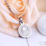 Religion Pendant Necklace Christmas Gift Gold/Steel Color Collares Women/Men Jewelry Link Chain Choker Necklaces