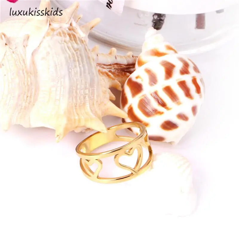 Elegant Gold Rings For Women Men Stainless Steel Engagement Wedding Jewelry For Women Girls Couple Ring Ringen Gift asonjewelry