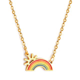 Collier pendentif arc-en-ciel pour filles, cadeaux d'anniversaire, bijoux porte-bonheur d'été, breloques colorées arc-en-ciel pour femmes 
