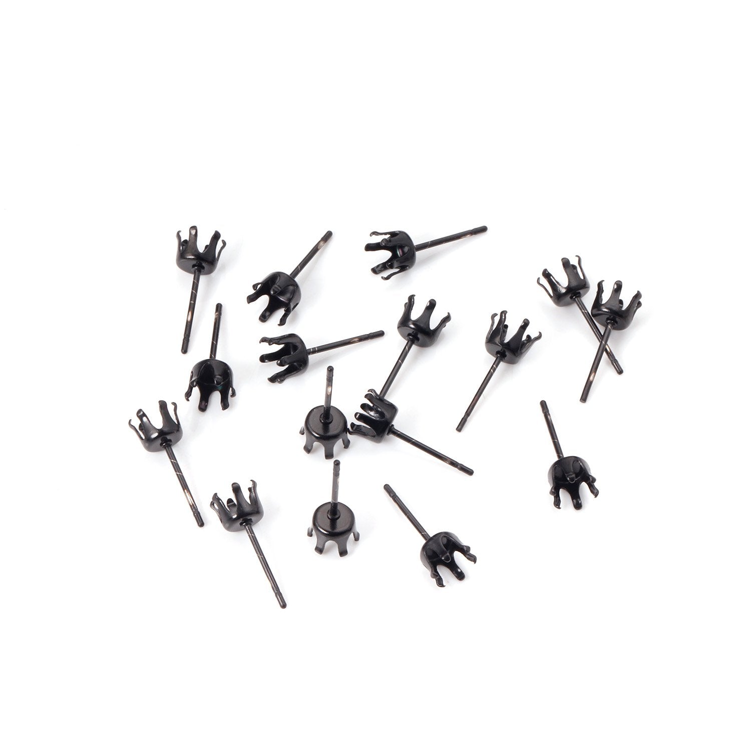 ASON 100pcs/Lot Stainless Steel Round Blank Earring Setting Fit Crystal Cabochons Earring Base for Jewelry Making Accessories asonjewelry