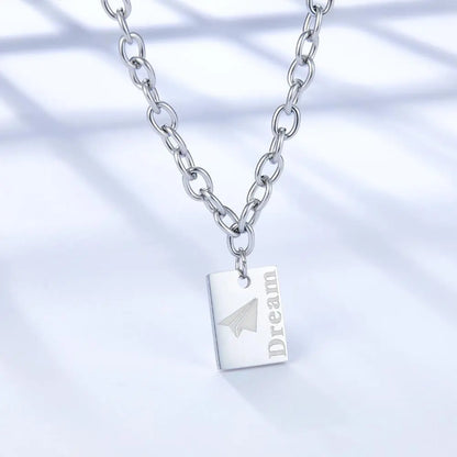 Gold Plated Link Chains For Man/Woman Thick Collier Punk Style Dream Letter Geometric Pendant Necklaces Hip Hop asonjewelry