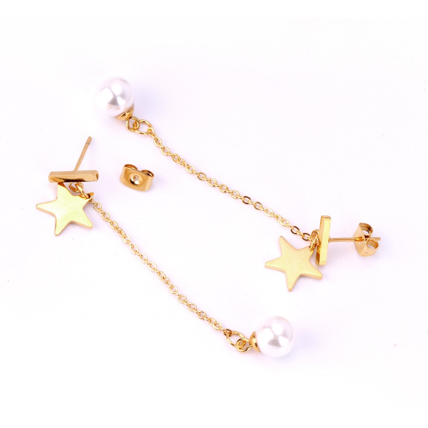 ASON Imitation Pearl  Drop Earrings Star Pendants Long Link Chain Earrings Female Gift Wedding Accessories asonjewelry