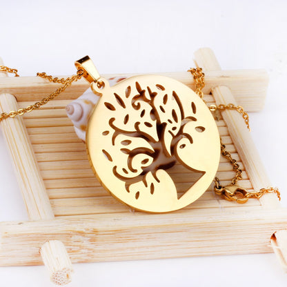 ASON Christmas Jewelry Sets Female Accessories Stainless Steel Tree Pendant Necklace Earring Sets Wholesale Party asonjewelry