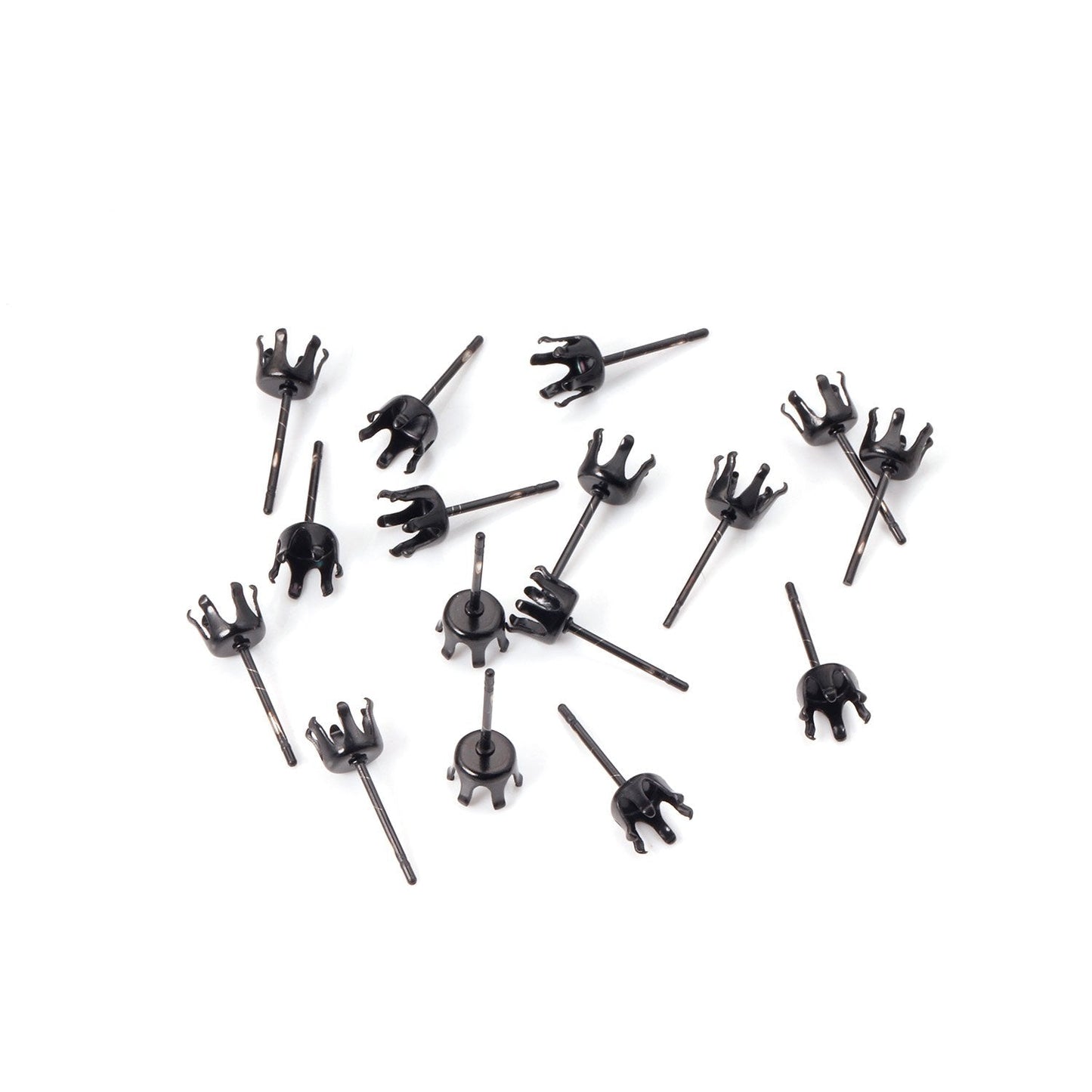 ASON 100pcs/Lot Stainless Steel Round Blank Earring Setting Fit Crystal Cabochons Earring Base for Jewelry Making Accessories asonjewelry