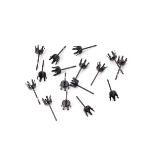 ASON 100pcs/Lot Stainless Steel Round Blank Earring Setting Fit Crystal Cabochons Earring Base for Jewelry Making Accessories