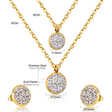 Fashion Cubic Zirconia Pendant Necklace Earrings Set For Woman Bride Wedding Jewelry Accessories pendientes bijoux