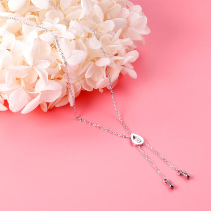 ASON Silver Color Water Drop Pendant Necklace 316L Stainless Steel with Cubic Zirconia for Women Gift Jewelry Accessory asonjewelry