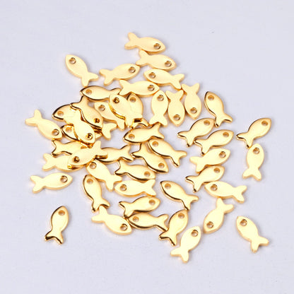 ASON 100pcs/lot Ladies Pendant Fish Shape Pendant Wholesale Stainless Steel For Necklace Bracelet Jewelry Making Supplies asonjewelry