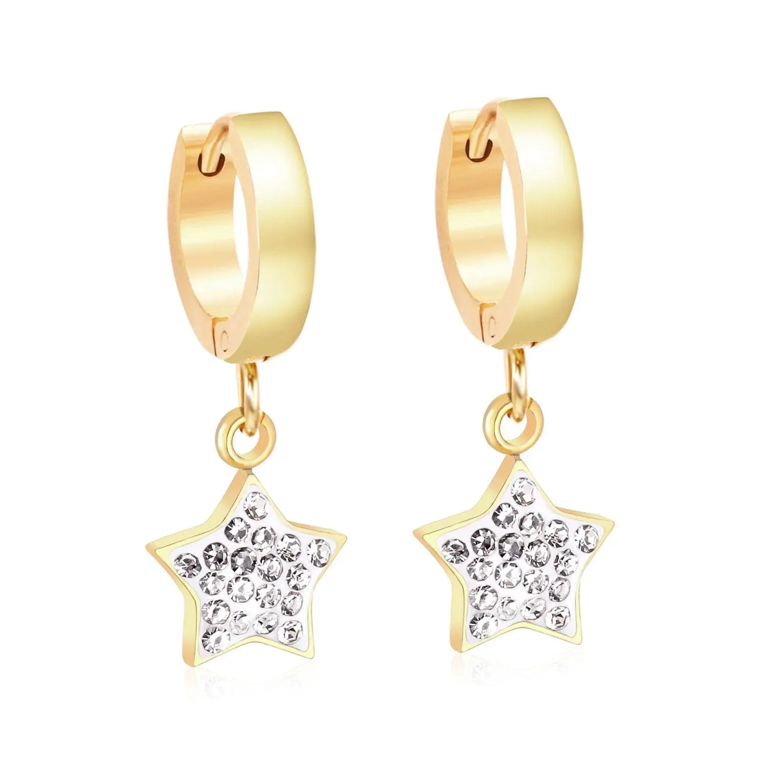 Clay CZ 2022 Star Drop Earring Sets Stainless Steel Gold Korean Dangle Earrings Set For Women Fashion Jewelry asonjewelry