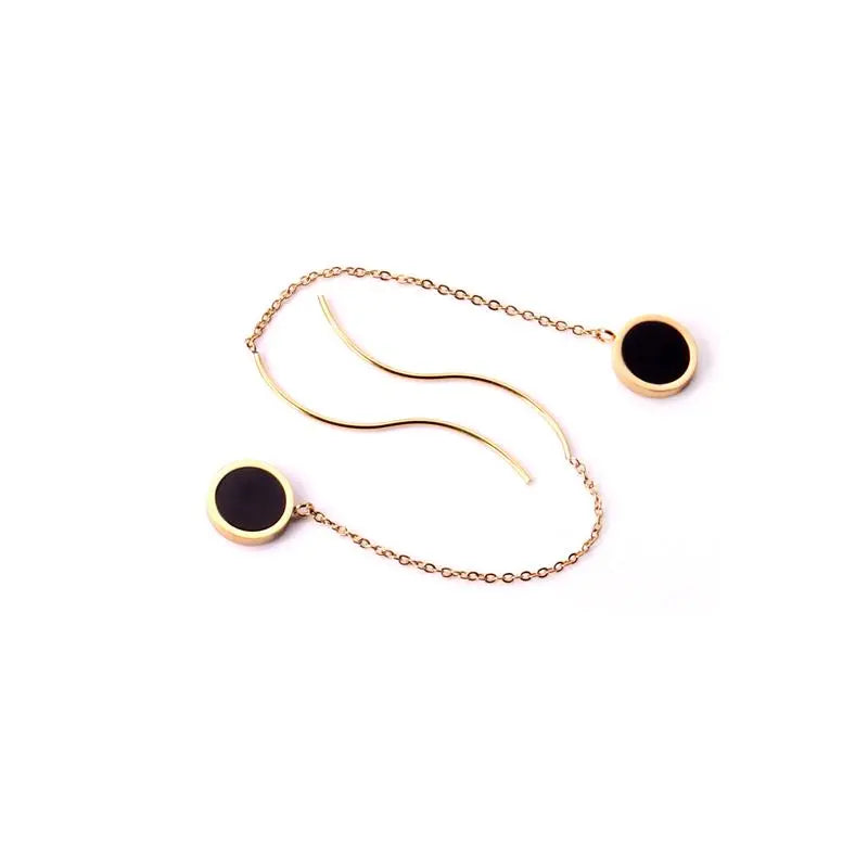 Stainless Steel Korean Dangle Earring with Round Shell Dangle Earrings for Girl Women Fashion Jewelry Brinco asonjewelry