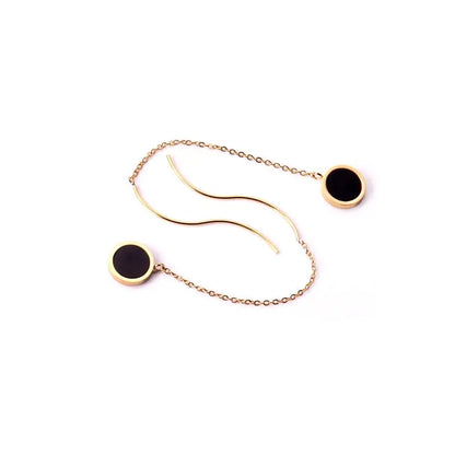 Stainless Steel Korean Dangle Earring with Round Shell Dangle Earrings for Girl Women Fashion Jewelry Brinco asonjewelry