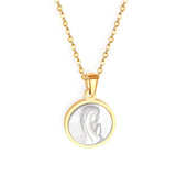 Girl Prayer Gold Necklaces Stainless Steel Shell Pendant Necklace For Women Jewelry Chain Necklace Collar Collier