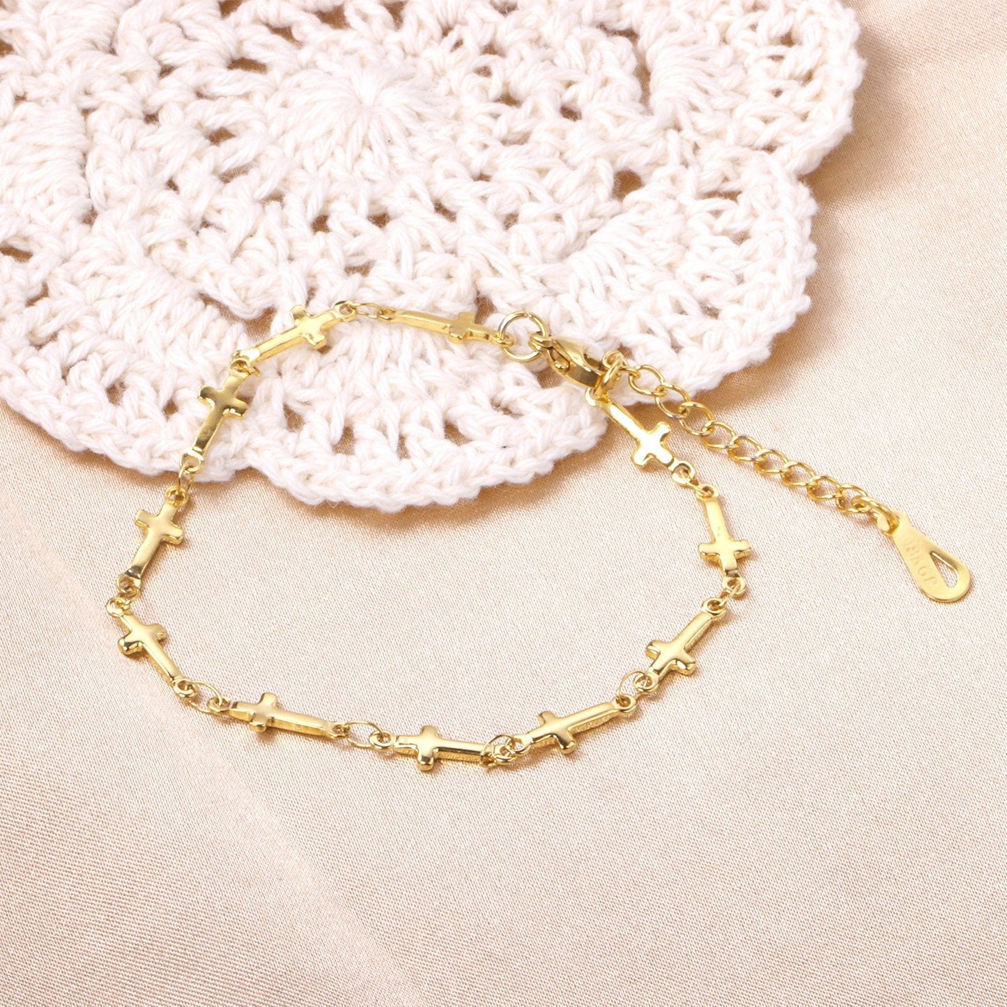 ASON Gold Color Cross Charm Bracelet Stainless Steel Punk Bangle Bracelets For Women Men Fashion Jewelry Gift Accessories asonjewelry