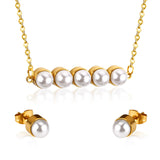 New Fake Pearl Wedding Jewelry Set Crystal Necklace Jewelry Sets Party Women Necklace Bridal Earrings