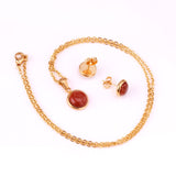 Round Shape Crimson Noble Style Necklaces Earrings Jewelry Sets For Female Valentine Present conjuntos de joya