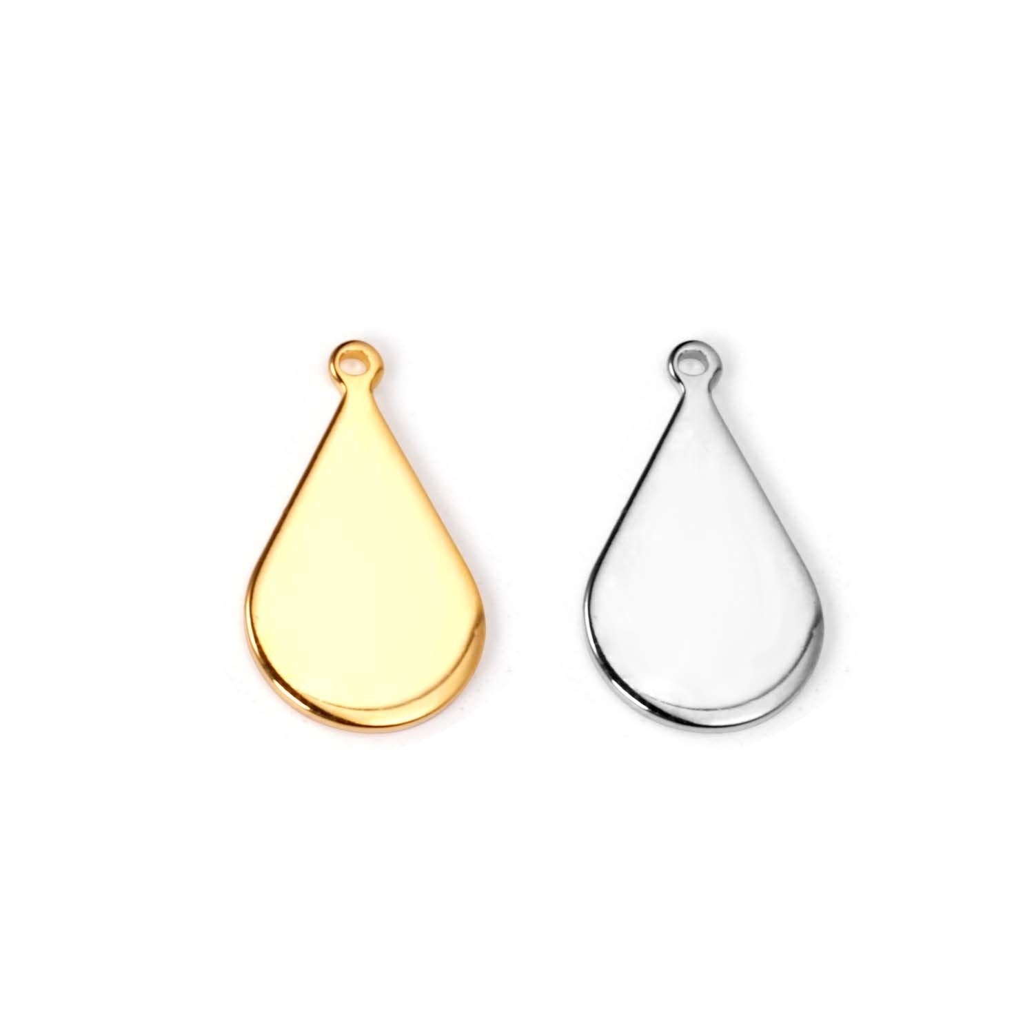 ASON 100pcs/lot Stainless Steel Oval Pendant Charm Wholesale Gold Silver Color For Necklace Bracelet Jewelry Making Supplies asonjewelry