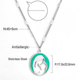 Mom and Baby Hollow Pattern Pendant Necklaces For Women Fashion Mother's Day Jewellry Gift 2022 Choker collier femme