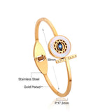 Pulseras Mujer Bangles For Women Stainless Steel Round Universe Blue Color Stainless Steel Cuff Bracelets Bangles Girl