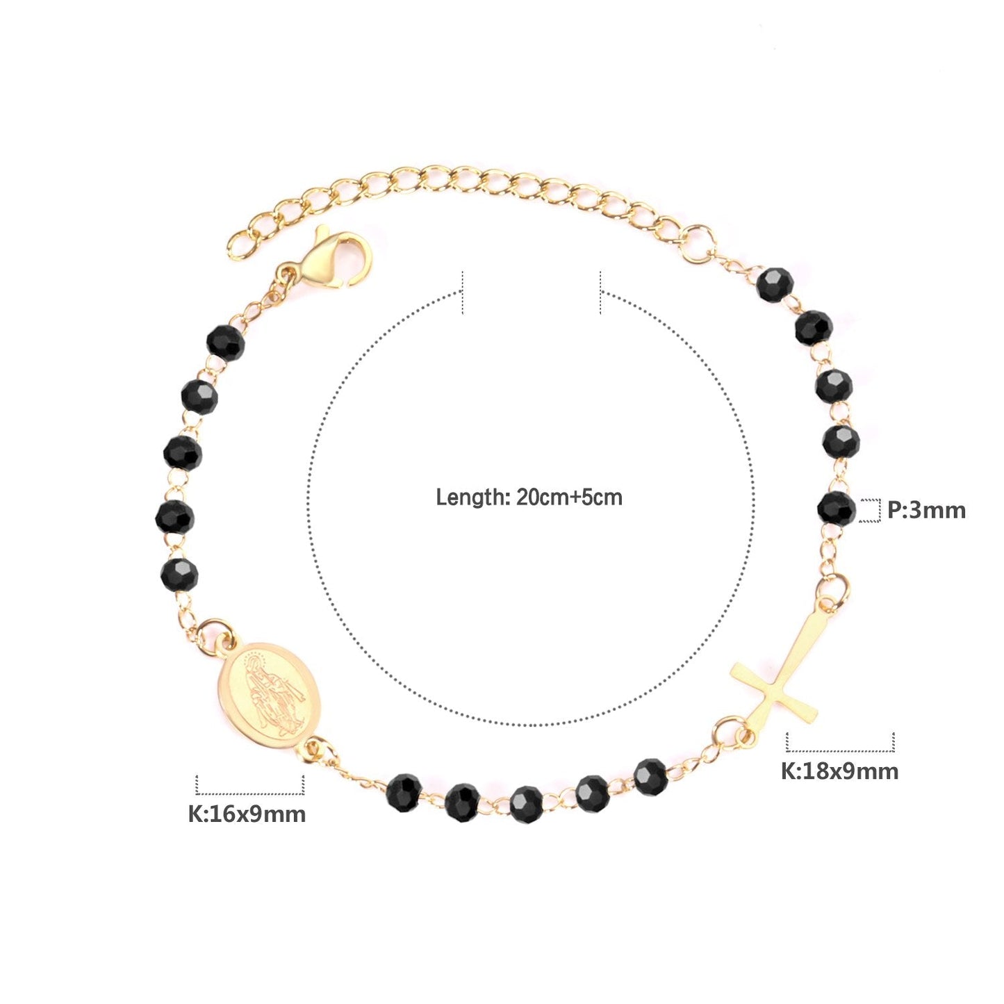 ASON Female Adjustable Extender Chains Bracelets Classic Style Black/Red/Pink/Blue Crystal Beaded Bracelets Women Curb Gift asonjewelry