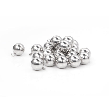 ASON 100pcs 8mm 10mm Stainless Steel Ball with Ring Jewelry Finding Pendant Charm Steel Beads for DIY Jewelry Making asonjewelry