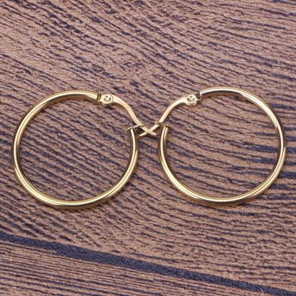 Gold Color Stainless Steel Hoop Earrings For Women Men Big/Small Circle Round Ear Jewelry Bijoux Acier Inoxidable asonjewelry