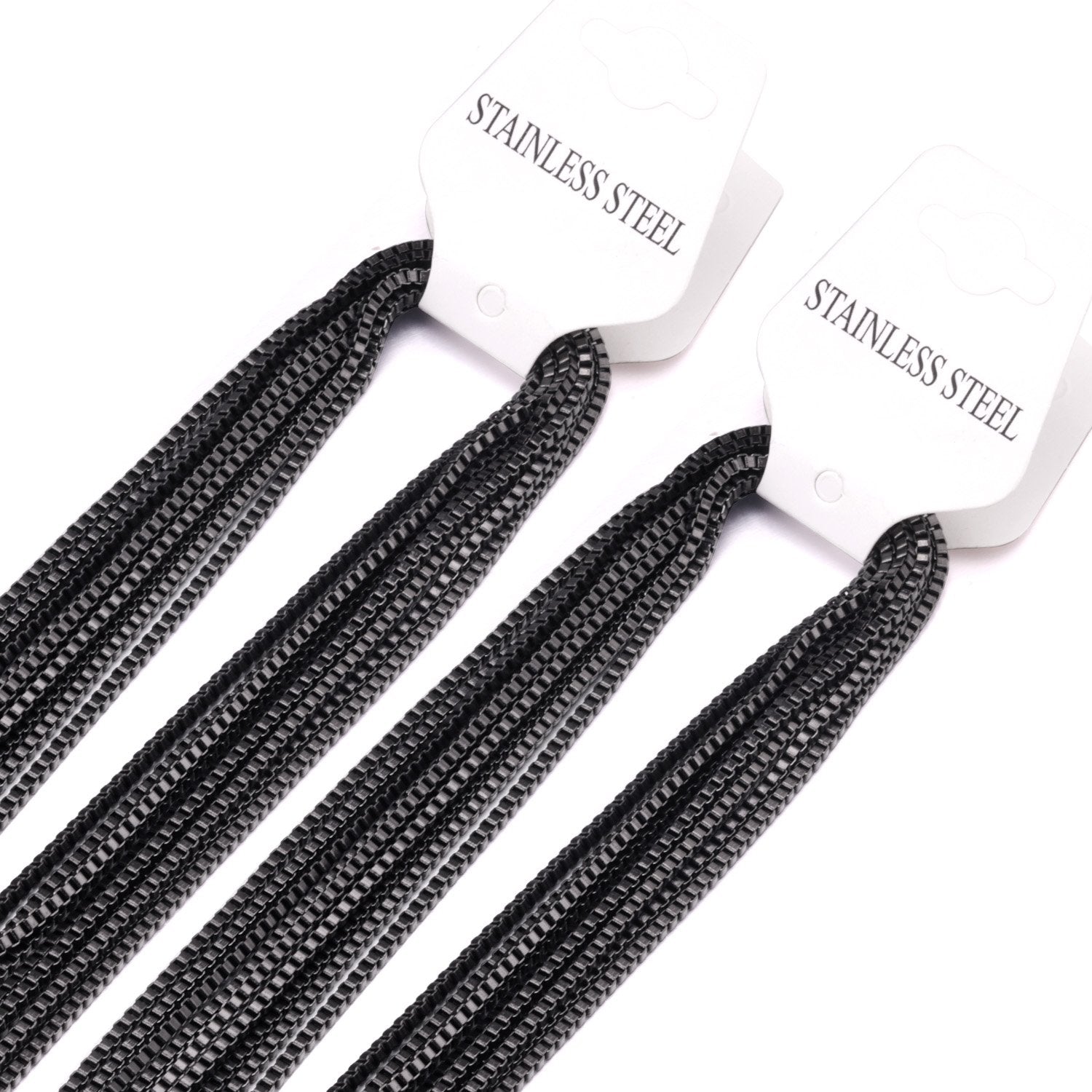 ASON Stainless Steel Chains Wholesale 10Pcs/lots Gold Black Rose Silver Color Width Long Chains Necklace DIY Jewelry Box Chains asonjewelry