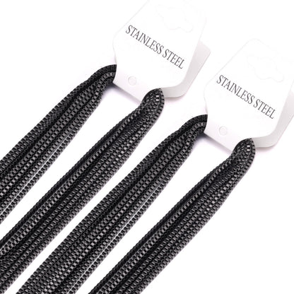 ASON Stainless Steel Chains Wholesale 10Pcs/lots Gold Black Rose Silver Color Width Long Chains Necklace DIY Jewelry Box Chains asonjewelry