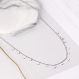 New Arrival Steel Color Moon And Star Pendant Necklace Female Jewelry Chains Necklaces Party Jewlley bijoux femme