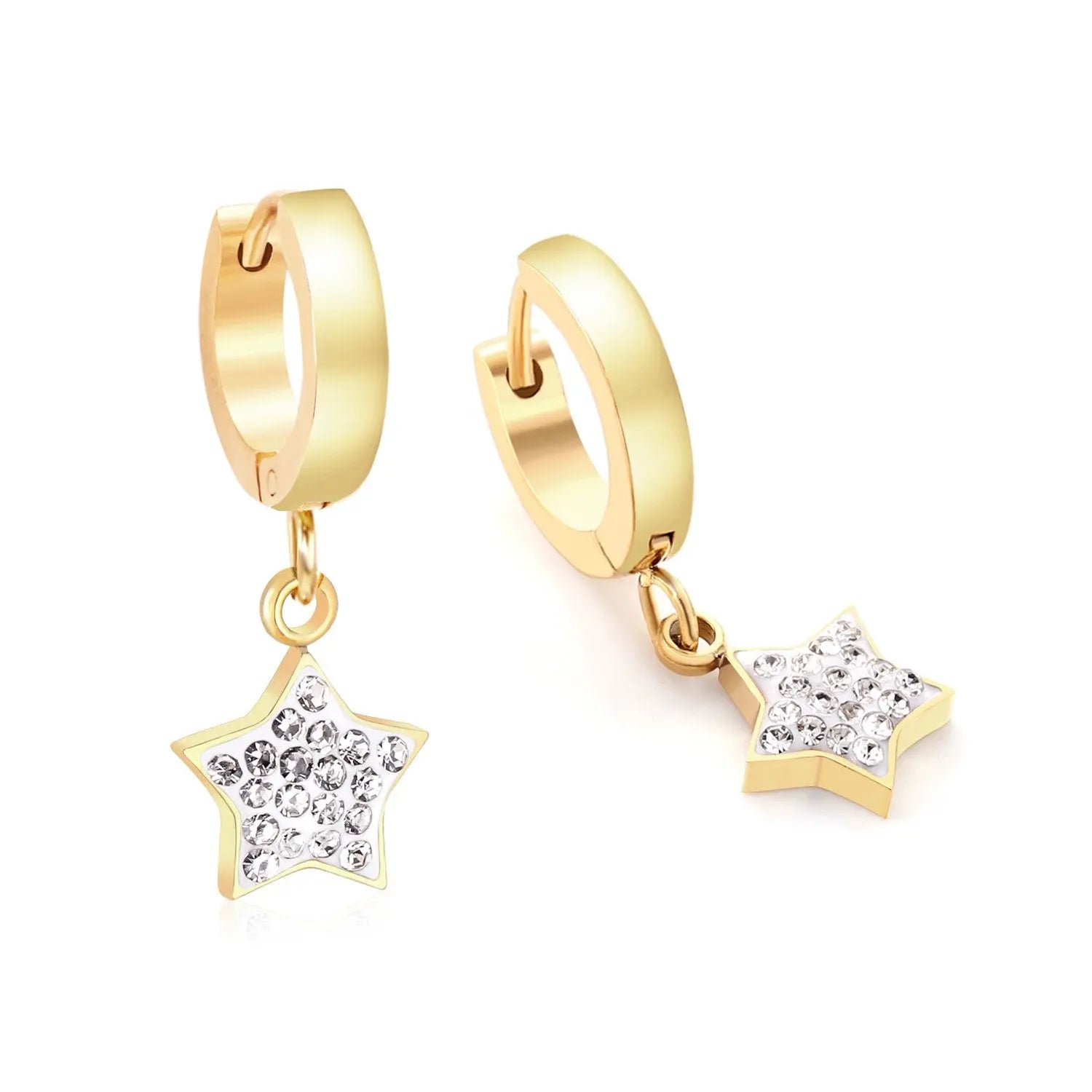 Clay CZ 2022 Star Drop Earring Sets Stainless Steel Gold Korean Dangle Earrings Set For Women Fashion Jewelry asonjewelry
