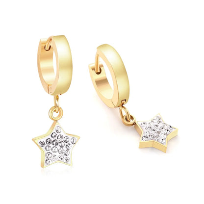 Clay CZ 2022 Star Drop Earring Sets Stainless Steel Gold Korean Dangle Earrings Set For Women Fashion Jewelry asonjewelry