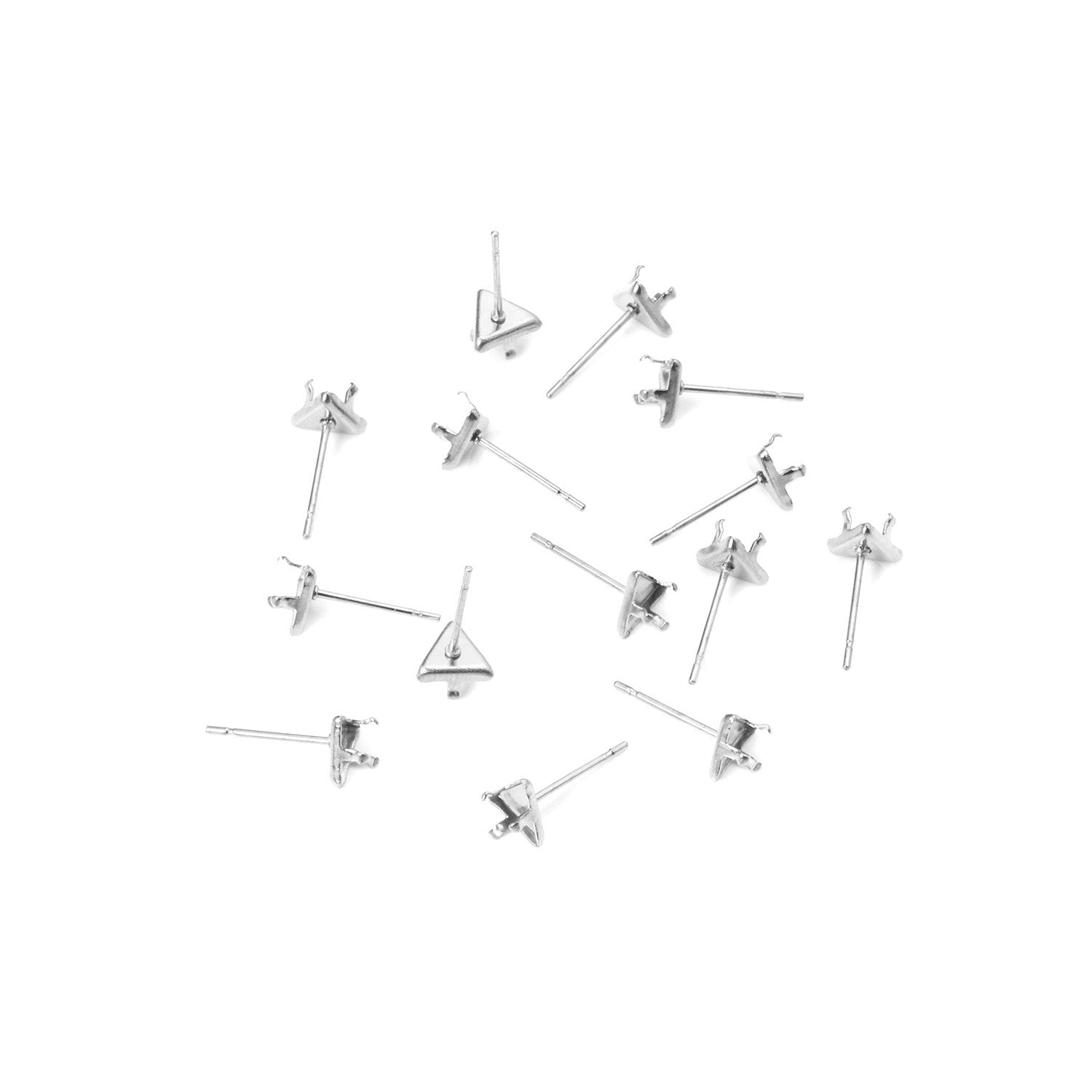 ASON 100pcs/lot Earring Base Triangle Earring Making 316L Stainless Steel Setting Crystal DIY Jewelry Making Accessories Gift asonjewelry