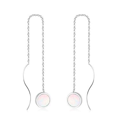 ASON Korean Style Statement Drop Earrings Round Shell Dangle Earring Stainless Steel Jewelry for Women Femme Party Gift asonjewelry