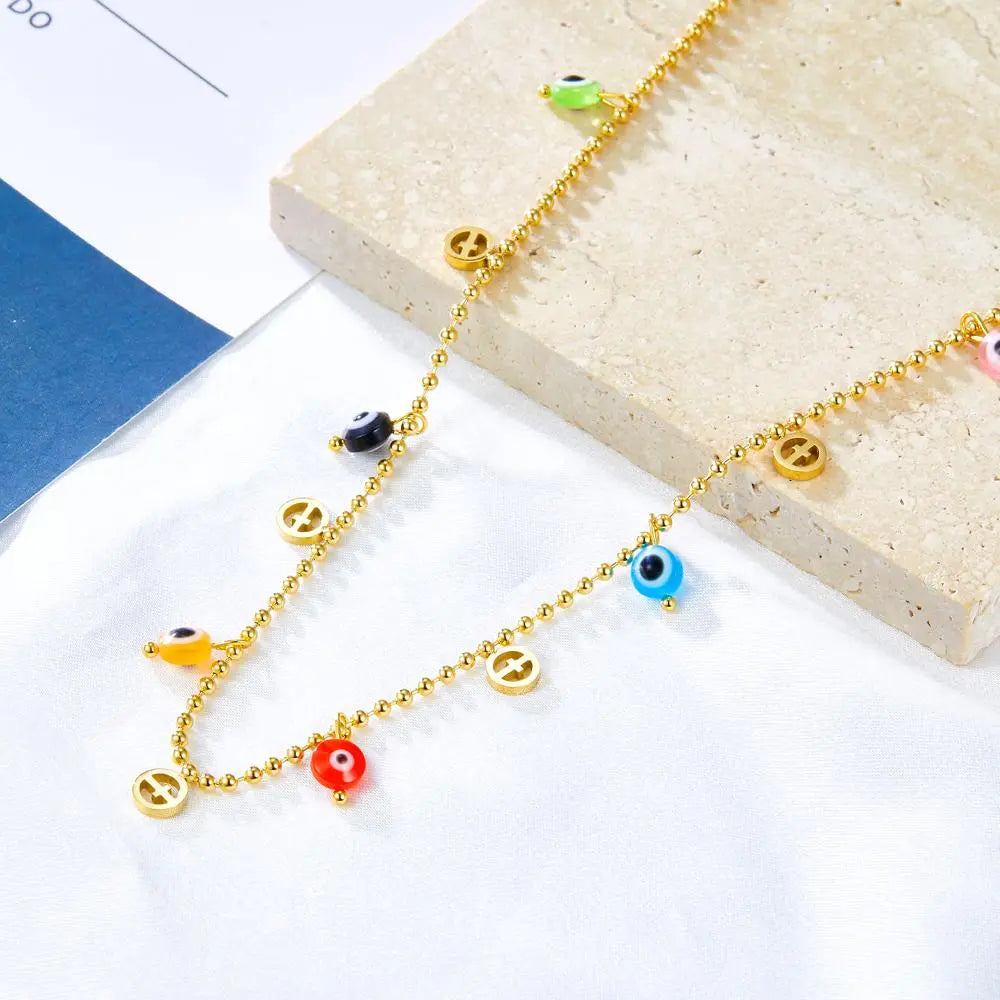 Stainless Steel Trendy Collier For Woman Beach Jewelry On Neck Gold Plated Vintage Romantic Boho Chain Necklaces asonjewelry