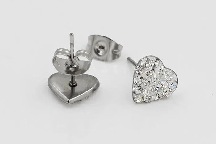 8mm Clay Heart 316L Stainless Steel Small Stud Earrings Women Fashion Earrings Wholesale Earrings asonjewelry