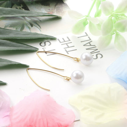 ASON Stylish White Imitation Pearl Drop Earring 316L Stainless Steel Dangle Earring for Women Daily Wear Party Gift Jewelry asonjewelry